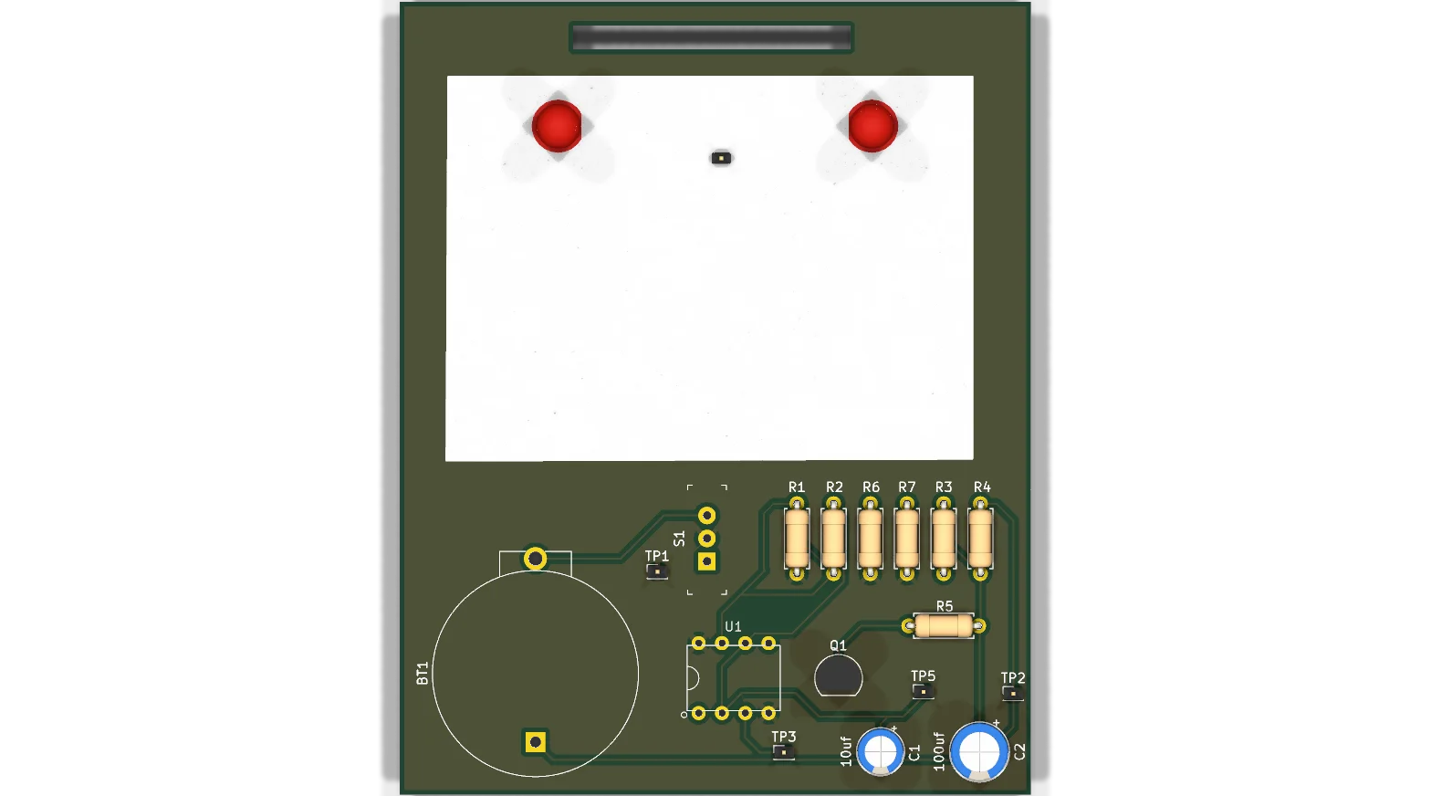 555 Timer PTH Top View 3D Render