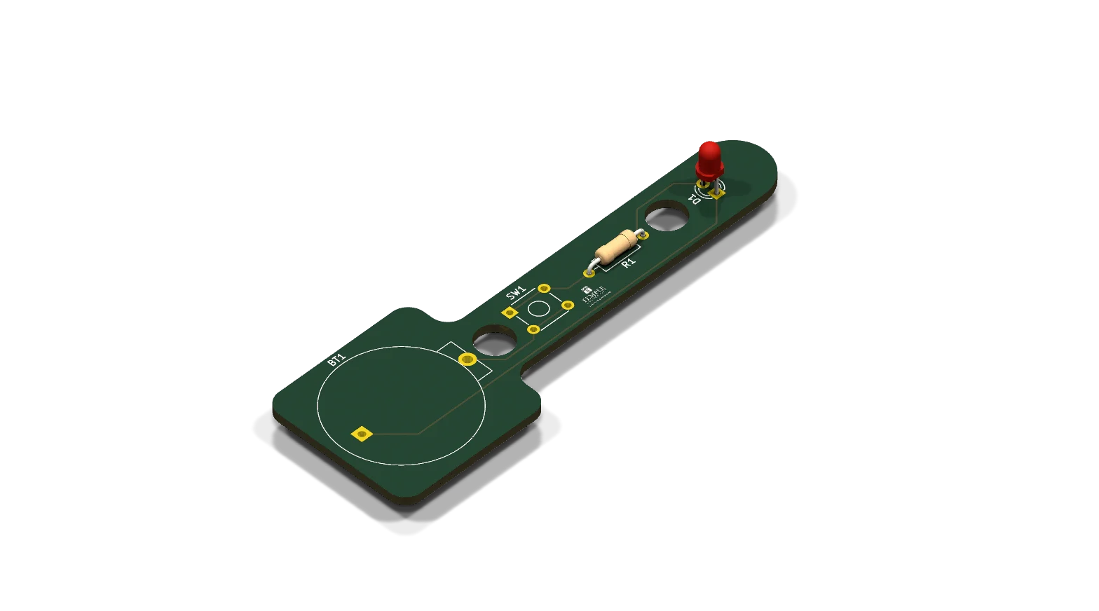 LED Torch Pocket Flashlight 3D Isometric View