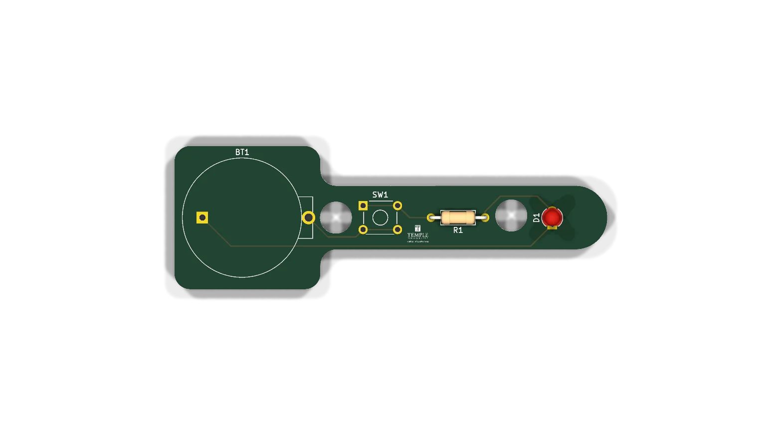 LED Torch Top View 3D Render